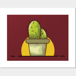 cactus sunset Posters and Art